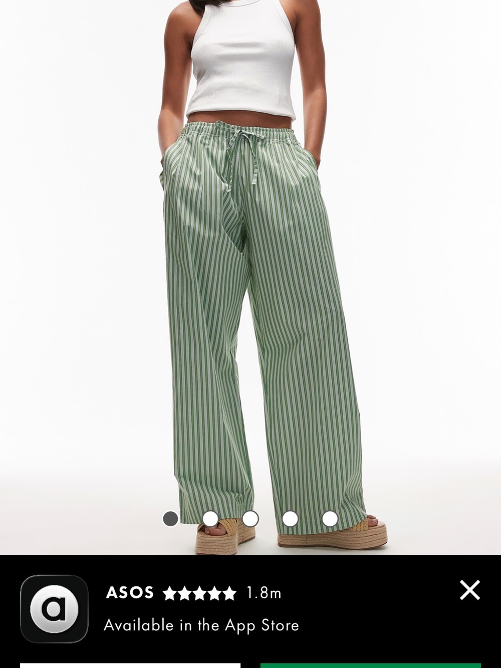 Anthology Striped Green and white Drawstring Pants